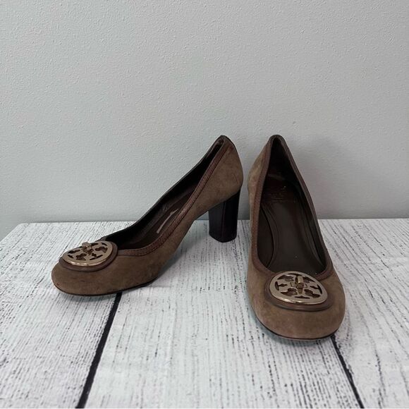 Tory Burch Suede/Leather Block Heels Size 9 - Picture 1 of 11